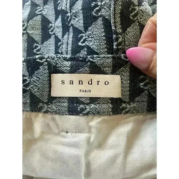 NWT Sandro Women's Blue Navy Logo Ruffle Paulina Mini Skirt Size Small 2 4 - Picture 11 of 16